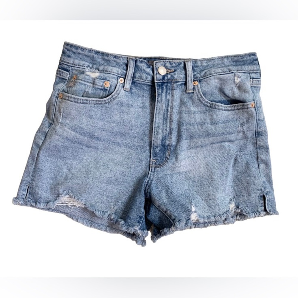 JUST USA distress fray cut off  denim shorts women’s size size  10 LARGE - Picture 3 of 15